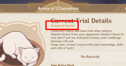 Genshin - Arena of Champions - Refreshes every two weeks