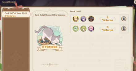 Genshin - Arena of Champions - Arena Records