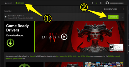 Diablo 4 - Drivers Download Button