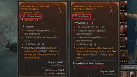 Diablo 4 - Prioritize Gear with Higher Rarity and Item Power