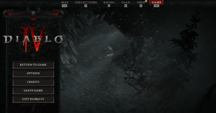 Diablo 4 - Game Menu Preview