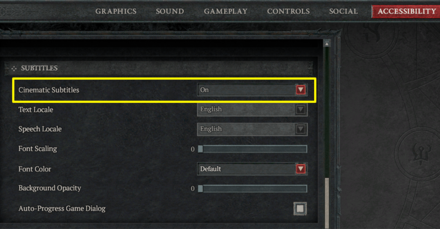 Diablo 4 - Cinematic Subtitles