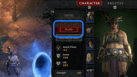 Open Character Screen