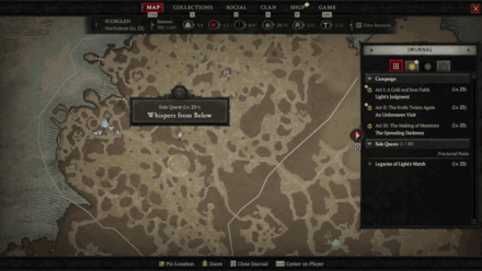 Diablo 4 - Whispers From Below Map View