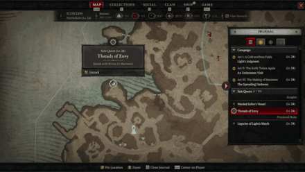 Diablo 4 - Roina in Marowen Map View