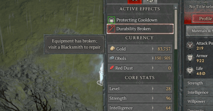 Diablo 4 - Applies Durability Broken Status Effect