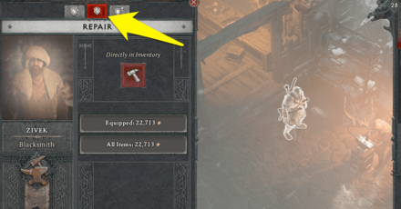 Diablo 4 - Repair at the Blacksmith