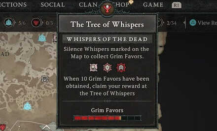 Turn in 10 Grim Favors at the Tree of Whispers