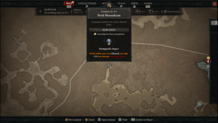 Diablo 4 - Fetid Mausoleum Hawezar The Writhing Mire Map