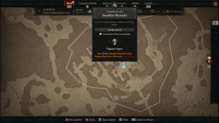 Diablo 4 - Steadfast Barracks Hawezar Ruins of Rakhat Keep Map