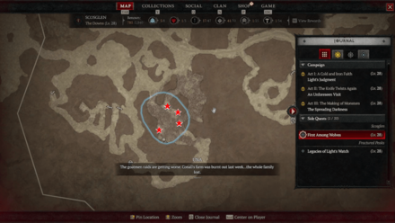 Diablo 4 First Among Wolves - Search Burned Farm