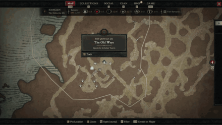 Diablo 4 - The Old Ways Map View