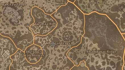 Diablo 4 - Mournfield Dry Steppes Khargai Crags Map