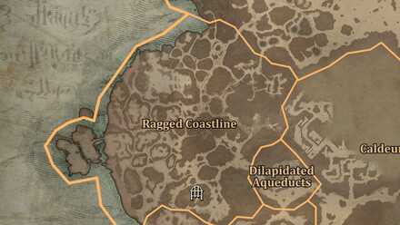 Diablo 4 - Corrupted Grotto Kehjistan Ragged Coastline Map