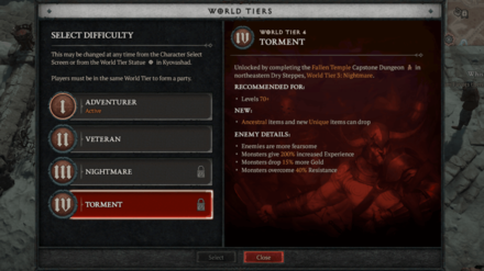 Diablo 4 - World Tier 4 Torment Overview