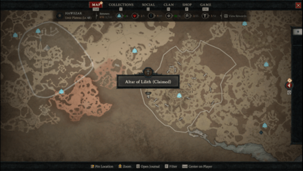 Diablo 4 - Altar of Lilith #60 Hawezar Umir Plateau Map