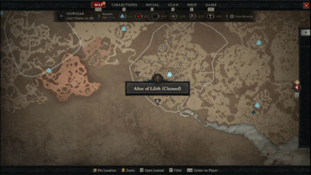 Diablo 4 - Altar of Lilith #61 Hawezar Umir Plateau Map