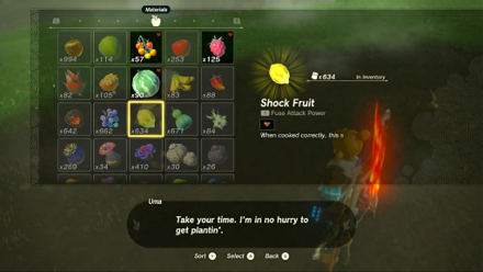 Zelda Tears of the Kingdom TotK - selecting plants to grow