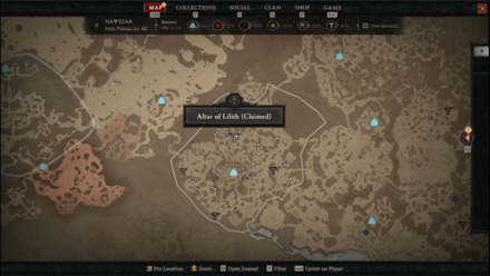 Diablo 4 - Altar of Lilith #63 Hawezar Umir Plateau Map