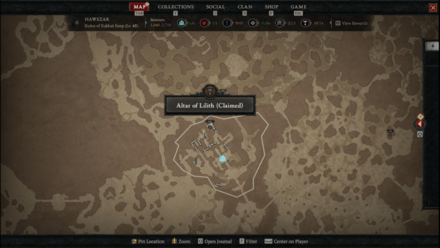 Diablo 4 - Altar of Lilith #84 Hawezar Ruins of Rakhat Keep Map