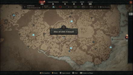 Diablo 4 - Altar of Lilith #86 Hawezar Fethis Wetland Map