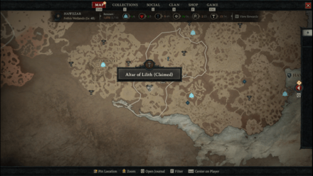 Diablo 4 - Altar of Lilith #87 Hawezar Fethis Wetland Map