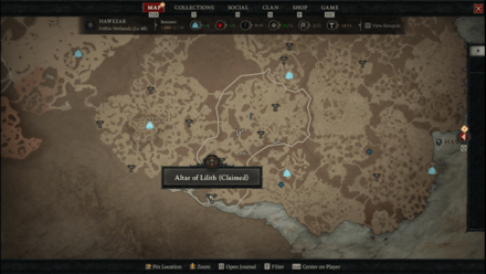 Diablo 4 - Altar of Lilith #88 Hawezar Fethis Wetland Map