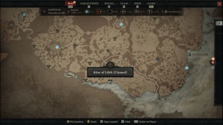 Diablo 4 - Altar of Lilith #89 Hawezar Toxic fens Map