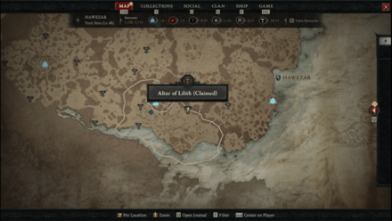 Diablo 4 - Altar of Lilith #91 Hawezar Toxic fens Map