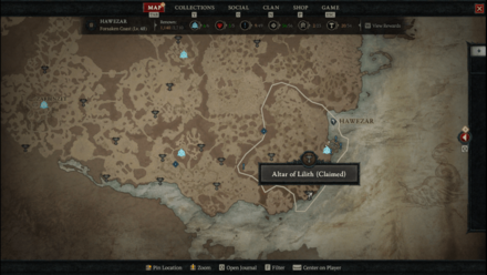 Diablo 4 - Altar of Lilith #77 Hawezar Forsaken Coast Map