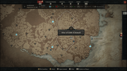 Diablo 4 - Altar of Lilith #80 Hawezar Blightmarsh Map