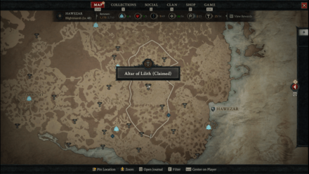 Diablo 4 - Altar of Lilith #81 Hawezar Blightmarsh Map