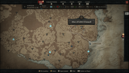 Diablo 4 - Altar of Lilith #75 Hawezar Rotspill Delta Map
