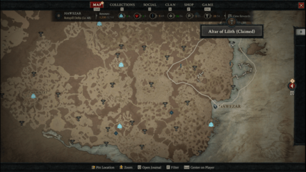 Diablo 4 - Altar of Lilith #76 Hawezar Rotspill Delta Map