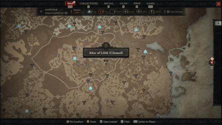 Diablo 4 - Altar of Lilith #67 Hawezar Dismal Foothills Map