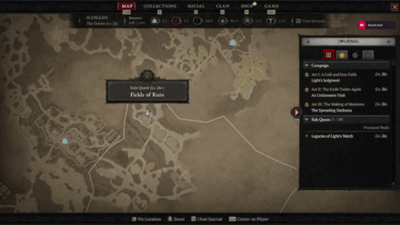 Diablo 4 - Fields of Ruin Map View