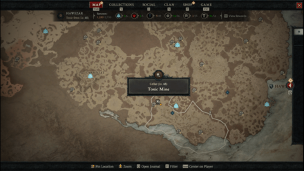 Diablo 4 - Toxic Mine Hawezar Toxic fens Map