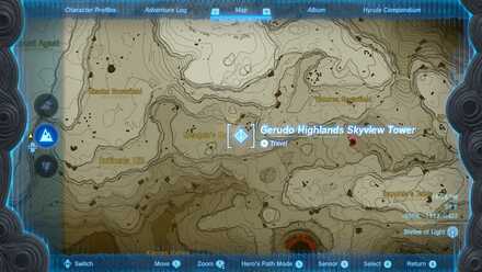Zelda Tears of the Kingdom TotK - Gerudo Highlands Skyview Tower