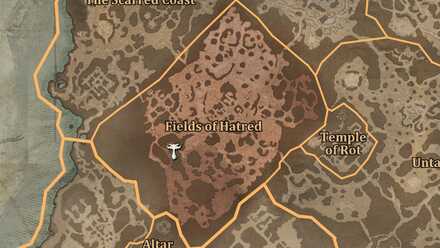 Diablo 4 - Altar of Lilith #101 Dry Steppes Fields of Hatred Map