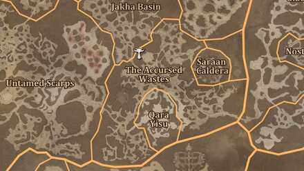 Diablo 4 - Altar of Lilith #108 Dry Steppes The Accursed Wastes Map