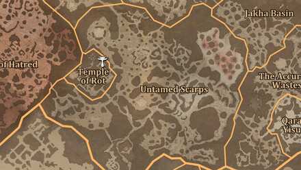 Diablo 4 - Altar of Lilith #102 Dry Steppes Temple of Rot Map