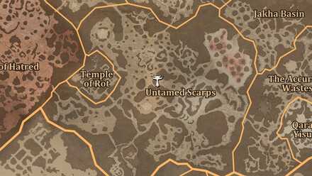 Diablo 4 - Altar of Lilith #105 Dry Steppes Untamed Scarps Map