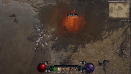 Diablo 4 - Cinder Shack Hawezar Dismal Foothills Map