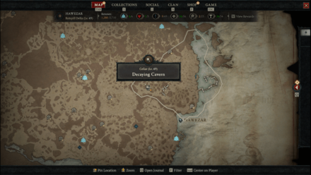 Diablo 4 - Decaying Cavern Hawezar Rotspill Delta Map