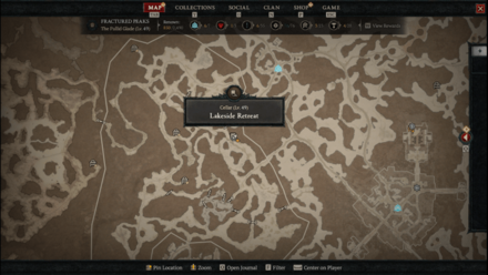 Diablo 4 - Lakeside Retreat Fractured Peaks The Pallid Glade Map