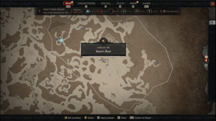 Diablo 4 - Saint’s Rest Fractured Peaks Seat of the Heavens Map