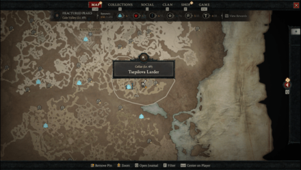 Diablo 4 - Tsepilova Larder Fractured Peaks Gale Valley Map