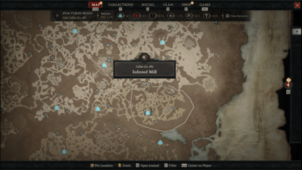 Diablo 4 - Infested Mill Fractured Peaks Gale Valley Map