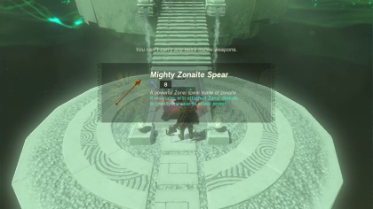 Zelda TotK Chichim Shrine Mighty Zonaite Spear