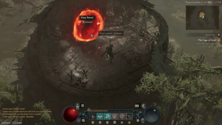 Diablo 4 Cage of Grief - Enter Fiery Portal